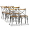 Swen Studio -  Dining Chairs 6 pcs Solid Mango Wood and Steel Cross Back